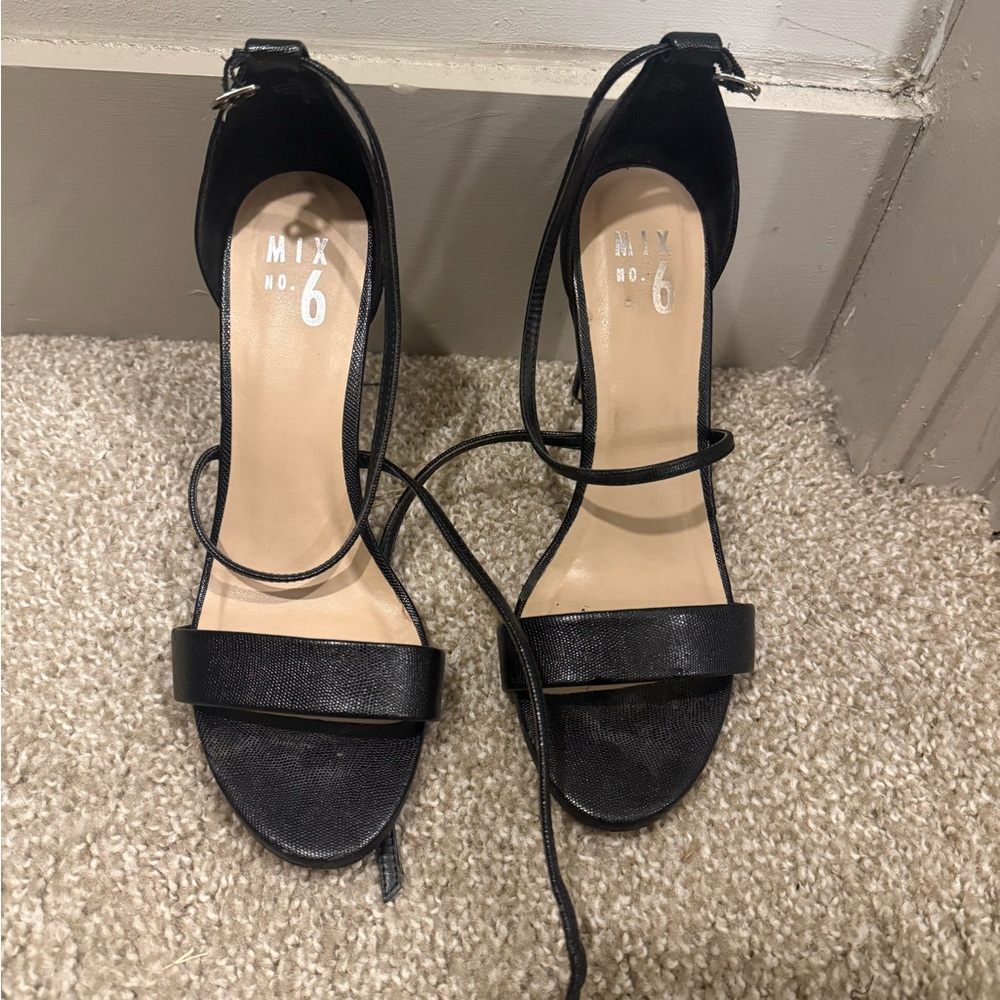 Mix No. 6 Black Strappy Heels